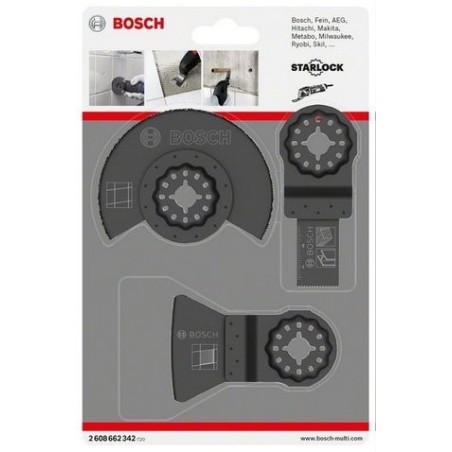 Bosch juego básico de azulejos, 3 piezas, juego de hojas de sierra 2608662342