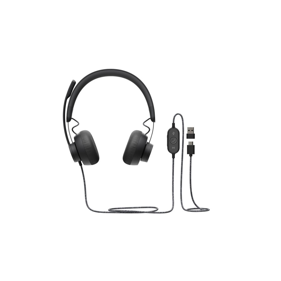 Auriculares logitech zone wired/ con micrófono/ usb/ negros 981-000875