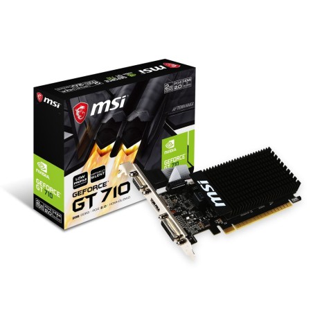 Tarjeta gráfica msi geforce gt 710 2gd3h lp - 954mhz - 2gb ddr3 - dvi-d - hdmi - vga - perfil bajo