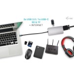 I-tec metal usb-c nano dock hdmi/vga with lan + power delivery 100 w