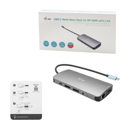 I-tec metal usb-c nano 3x display docking station + power delivery 100 w