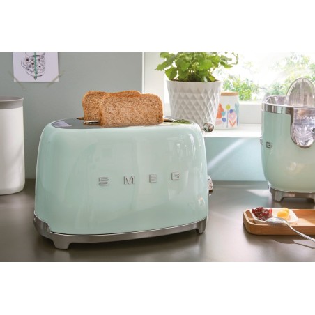 Tostadora smeg tsf01pgeu 2 rebanada(s) verde acero, botones, nivel, giratorio, 950 w, 220 - 240 v