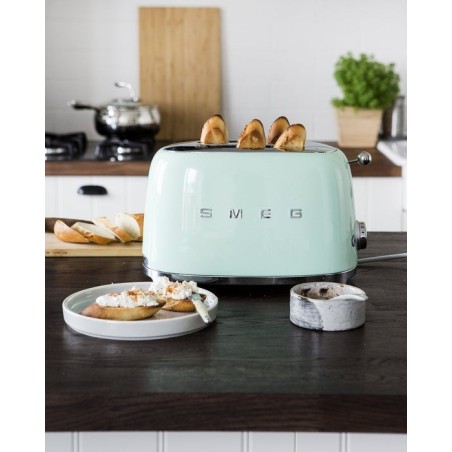 Tostadora smeg tsf01pgeu 2 rebanada(s) verde acero, botones, nivel, giratorio, 950 w, 220 - 240 v