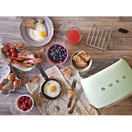 Tostadora smeg tsf01pgeu 2 rebanada(s) verde acero, botones, nivel, giratorio, 950 w, 220 - 240 v