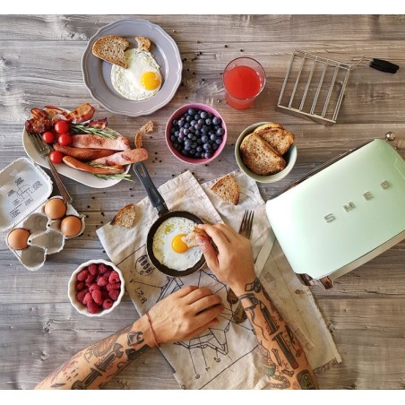 Tostadora smeg tsf01pgeu 2 rebanada(s) verde acero, botones, nivel, giratorio, 950 w, 220 - 240 v