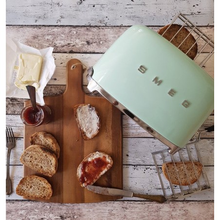 Tostadora smeg tsf01pgeu 2 rebanada(s) verde acero, botones, nivel, giratorio, 950 w, 220 - 240 v