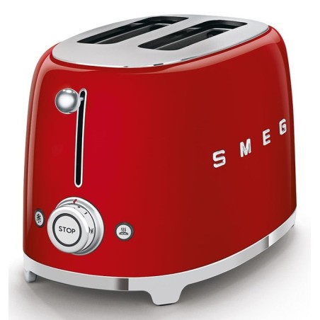 Tostadora smeg tsf01rdeu 2 rebanada(s) rojo, acero, botones, nivel, giratorio, 950 w, 220 - 240 v