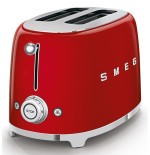 Tostadora smeg tsf01rdeu 2 rebanada(s) rojo, acero, botones, nivel, giratorio, 950 w, 220 - 240 v