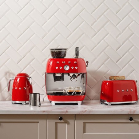 Tostadora smeg tsf01rdeu 2 rebanada(s) rojo, acero, botones, nivel, giratorio, 950 w, 220 - 240 v