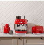 Tostadora smeg tsf01rdeu 2 rebanada(s) rojo, acero, botones, nivel, giratorio, 950 w, 220 - 240 v