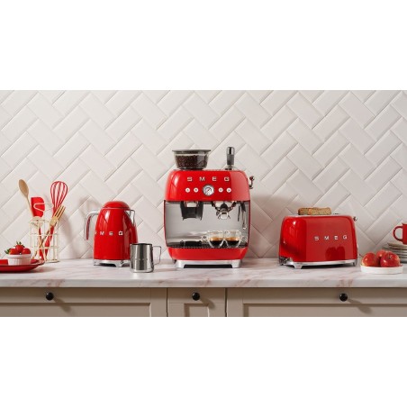 Tostadora smeg tsf01rdeu 2 rebanada(s) rojo, acero, botones, nivel, giratorio, 950 w, 220 - 240 v