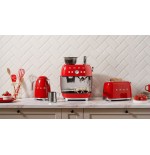 Tostadora smeg tsf01rdeu 2 rebanada(s) rojo, acero, botones, nivel, giratorio, 950 w, 220 - 240 v