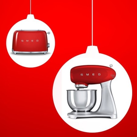 Tostadora smeg tsf01rdeu 2 rebanada(s) rojo, acero, botones, nivel, giratorio, 950 w, 220 - 240 v