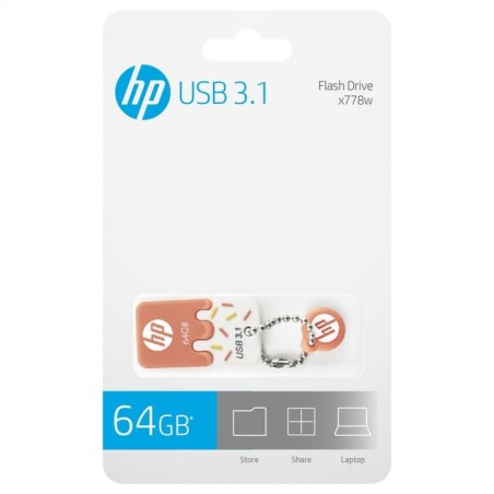 Pendrive hp usb 3.0 64gb x778w naranja