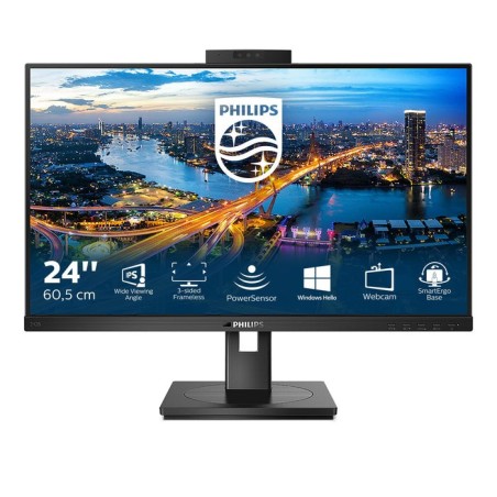 Monitor profesional philips 242b1h 23.8' full hd webcam multimedia negro