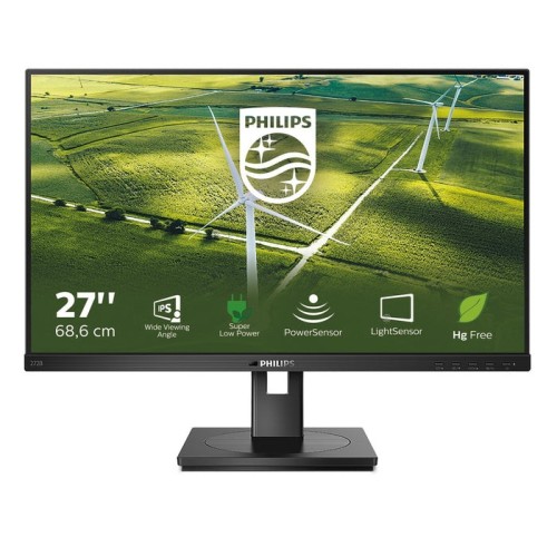 Monitor philips 272b1g 00 27" 1920x1080 ips flat h a 150 mm pivot eco friendly super energy efficient design usb hub speakers