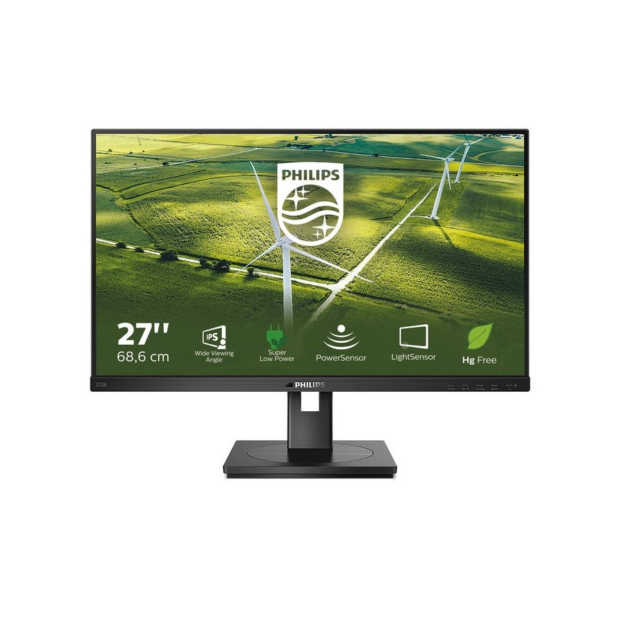 Monitor philips 272b1g 00 27" 1920x1080 ips flat h a 150 mm pivot eco friendly super energy efficient design usb hub speakers