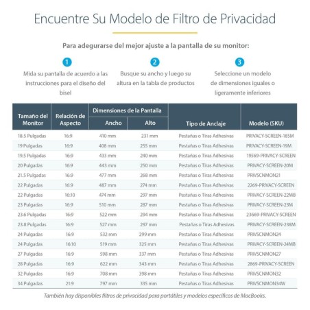 Startech.com filtro de privacidad para pantalla de 27in - universal