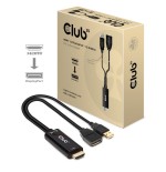 Club3d hdmi 2.0 to displayport 1.2 4k60hz hdr m/f activo negro