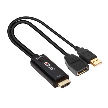Club3d hdmi 2.0 to displayport 1.2 4k60hz hdr m/f activo negro
