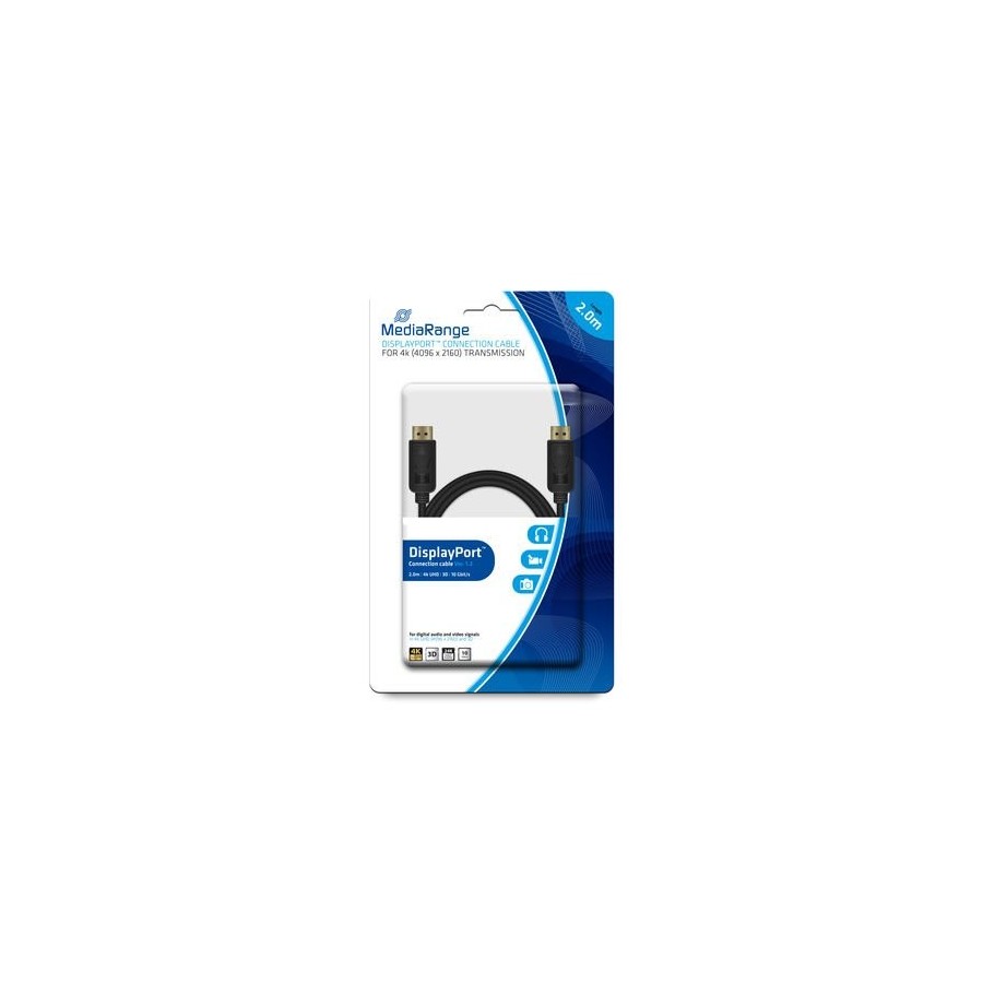 Mediarange mrcs159 cable displayport 2 m negro