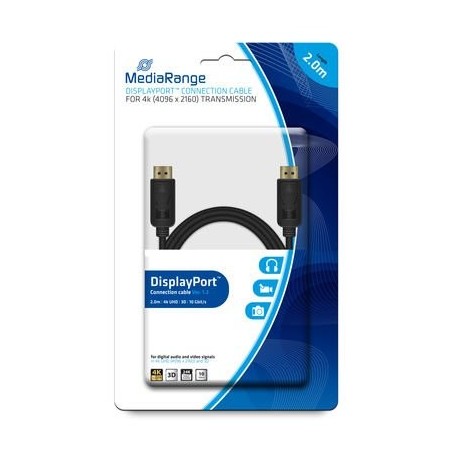 Mediarange mrcs159 cable displayport 2 m negro