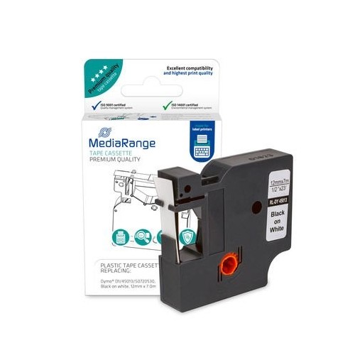 Mediarange mrdy45013 cinta para impresora de etiquetas negro sobre blanco d1