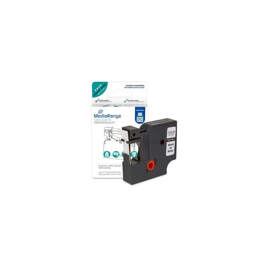 Mediarange mrdy45013 cinta para impresora de etiquetas negro sobre blanco d1