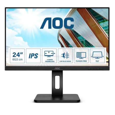 Monitor aoc 24p2q 23.8/1920x1080/4ms gtg/vga, hdmi, dvi, dp/ regulable en altura