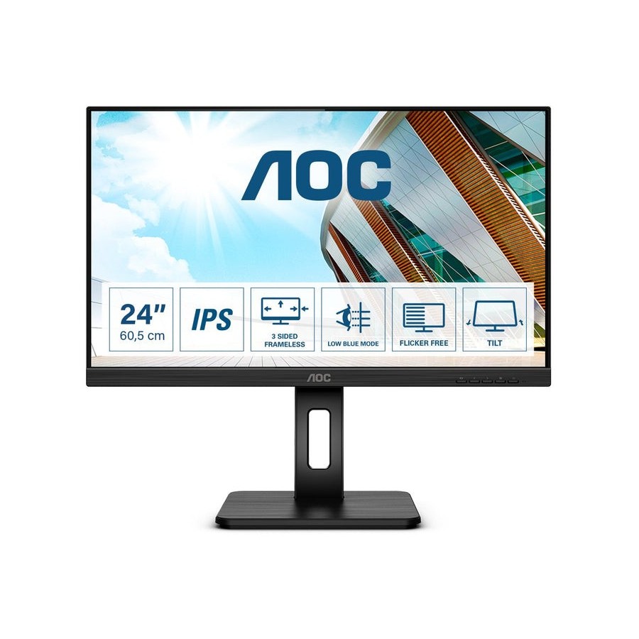 Monitor profesional aoc q24p2q 23.8" qhd multimedia negro