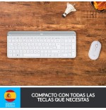 Teclado español + ratón logitech mk470 inalámbrico blanco