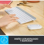 Teclado español + ratón logitech mk470 inalámbrico blanco