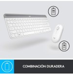 Teclado español + ratón logitech mk470 inalámbrico blanco