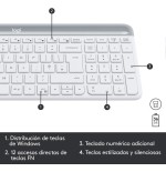 Teclado español + ratón logitech mk470 inalámbrico blanco