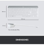 Teclado español + ratón logitech mk470 inalámbrico blanco
