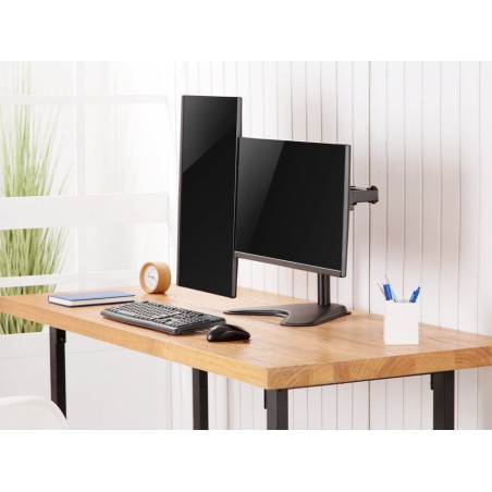 Soporte pantalla sobremesa 13-32 doble brazo soporta 2 monitores vesa standard hasta 8kg