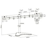 Soporte pantalla sobremesa 13-32 doble brazo soporta 2 monitores vesa standard hasta 8kg