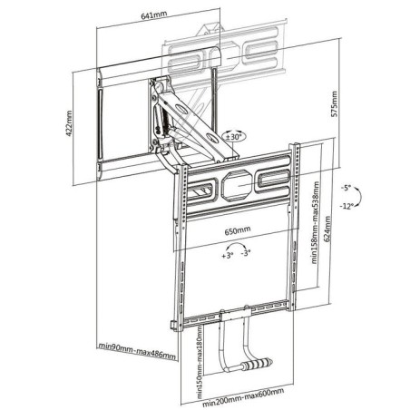 Soporte pantalla 43-70 de pared pull down vesa max 600x400 peso max. 35kg