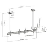 Soporte pantalla profesional de techo equip 2 pantallas  45-55 inclinable max. 50kgs por pantalla