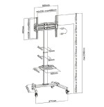 Soporte pantalla de suelo con ruedas equip para pantalla  de 32 - 55  fijo  max. vesa  400x400 hasta 35kg