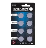 Juego de 8 pilas de litio everactive 4 x cr2032, 2 x cr2025, 2 x cr2016