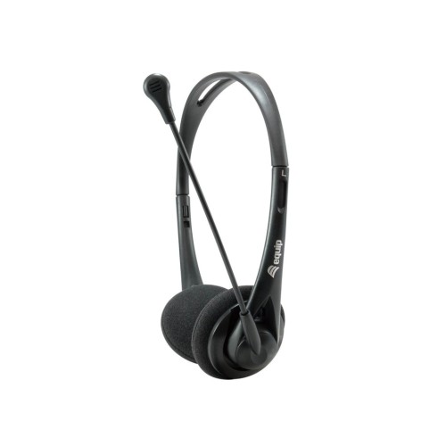 Auricular equip life microfono jack 3.5mm ( incluye adaptador 1 a 2 jacks ) negro