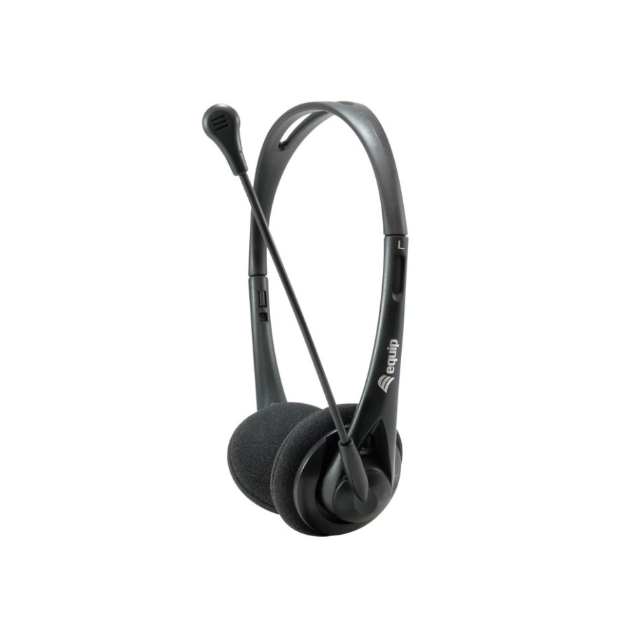 Auricular equip life microfono jack 3.5mm ( incluye adaptador 1 a 2 jacks ) negro