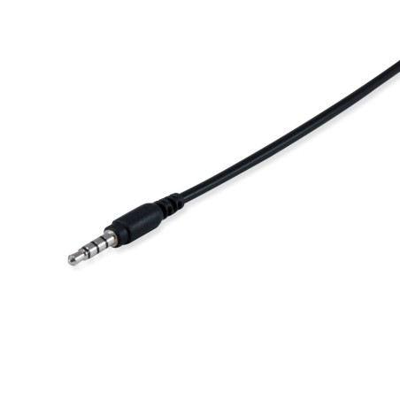 Auricular equip life microfono jack 3.5mm ( incluye adaptador 1 a 2 jacks ) negro