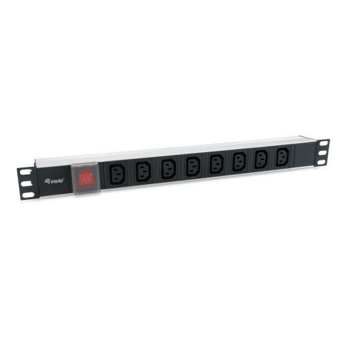 Regleta alimentacion aluminio rack 19 1u 8 tomas tipo c13 iec320 con interruptor cable 1.8m