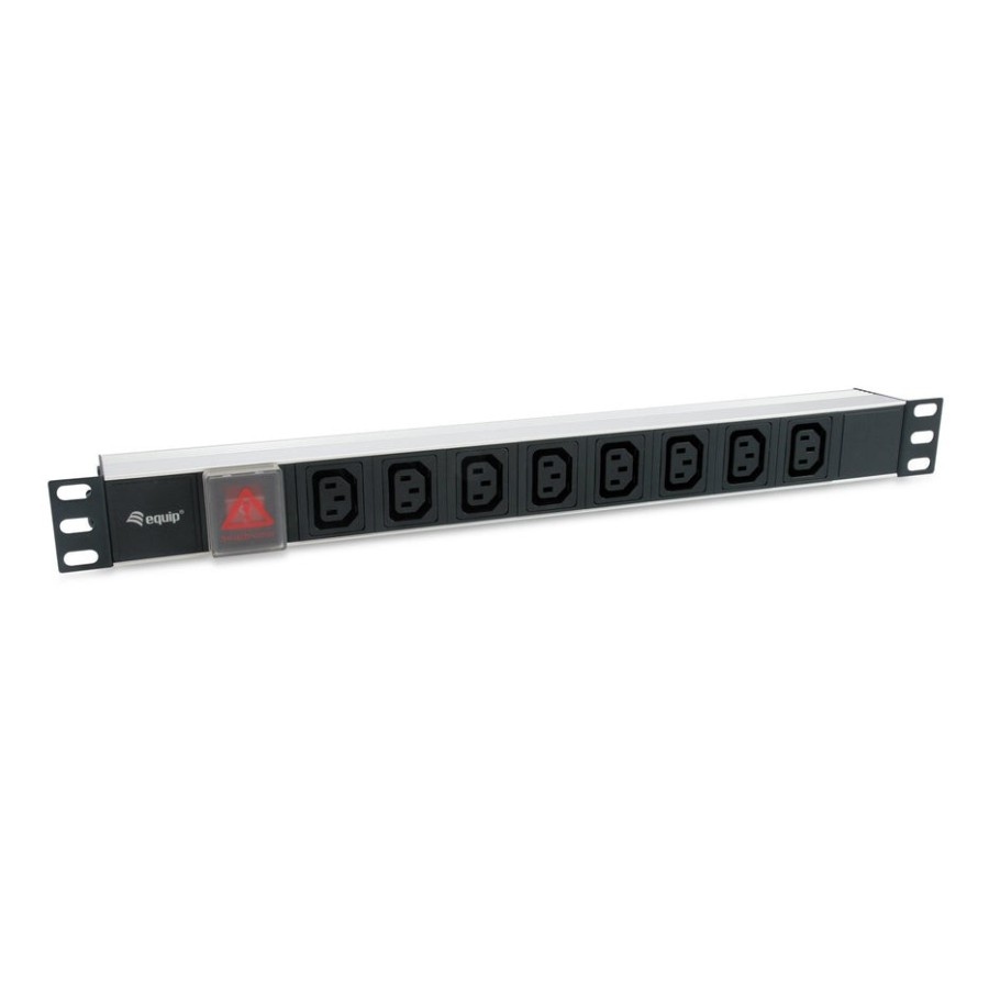 Regleta alimentacion aluminio rack 19 1u 8 tomas tipo c13 iec320 con interruptor cable 1.8m