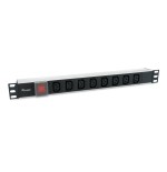 Regleta alimentacion aluminio rack 19 1u 8 tomas tipo c13 iec320 con interruptor cable 1.8m