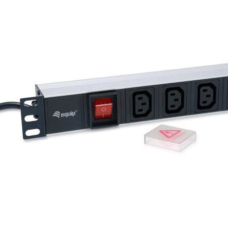 Regleta alimentacion aluminio rack 19 1u 8 tomas tipo c13 iec320 con interruptor cable 1.8m