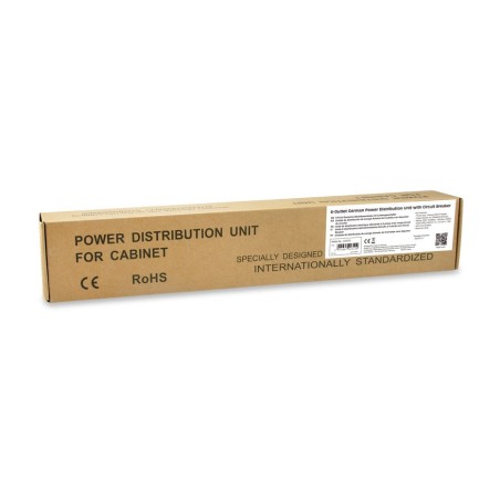 Regleta alimentacion aluminio rack 19 1u 6 tomas tipo shucko euro con magnetotermico cable 1.8m