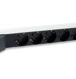 Regleta alimentacion aluminio rack 19 1u 6 tomas tipo shucko euro con magnetotermico cable 1.8m